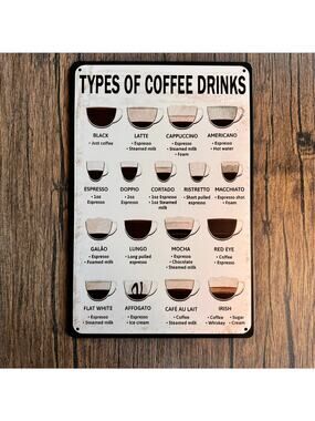 Wall Hanging Sign Metal Sign Kitchen Decor Gift for Coffee Lover NEW FAST SHIP